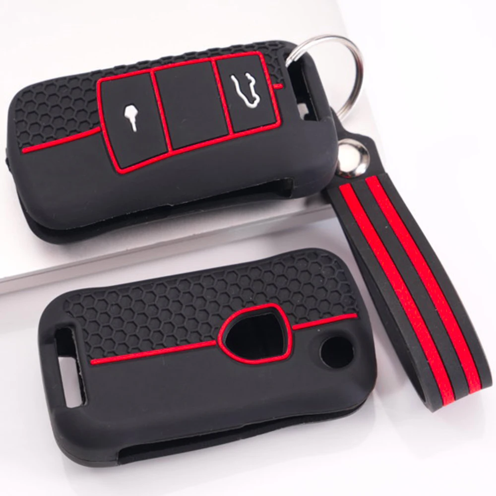Smart Key Shell With Chain For Porsche 911 911 GT3 Cayenne Macan Panamera Cayman Boxster 718 Taycan Carrera Scratch Resistant