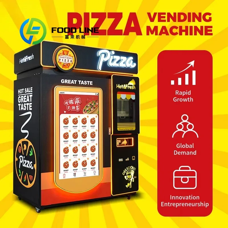 آلة بيع البيتزا المخصصة الأوتوماتيكية بالكامل بدون طيار 24 ساعة مصدر المصنع المباشر مع وظيفة SDK للمبيعات الساخنة ذات الخدمة الذاتية