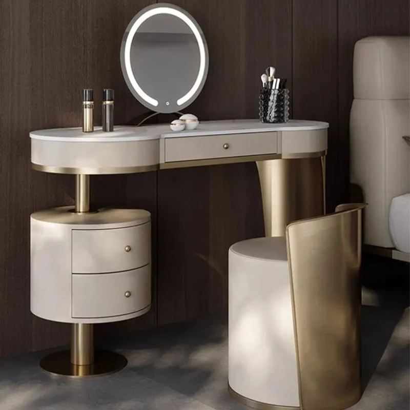 Nordic Modern Dressing Table Women Chair Shelf Desk Vanity Table Cabinet Luxury Room Penteadeiras De Maquiagem Bedroom Furniture