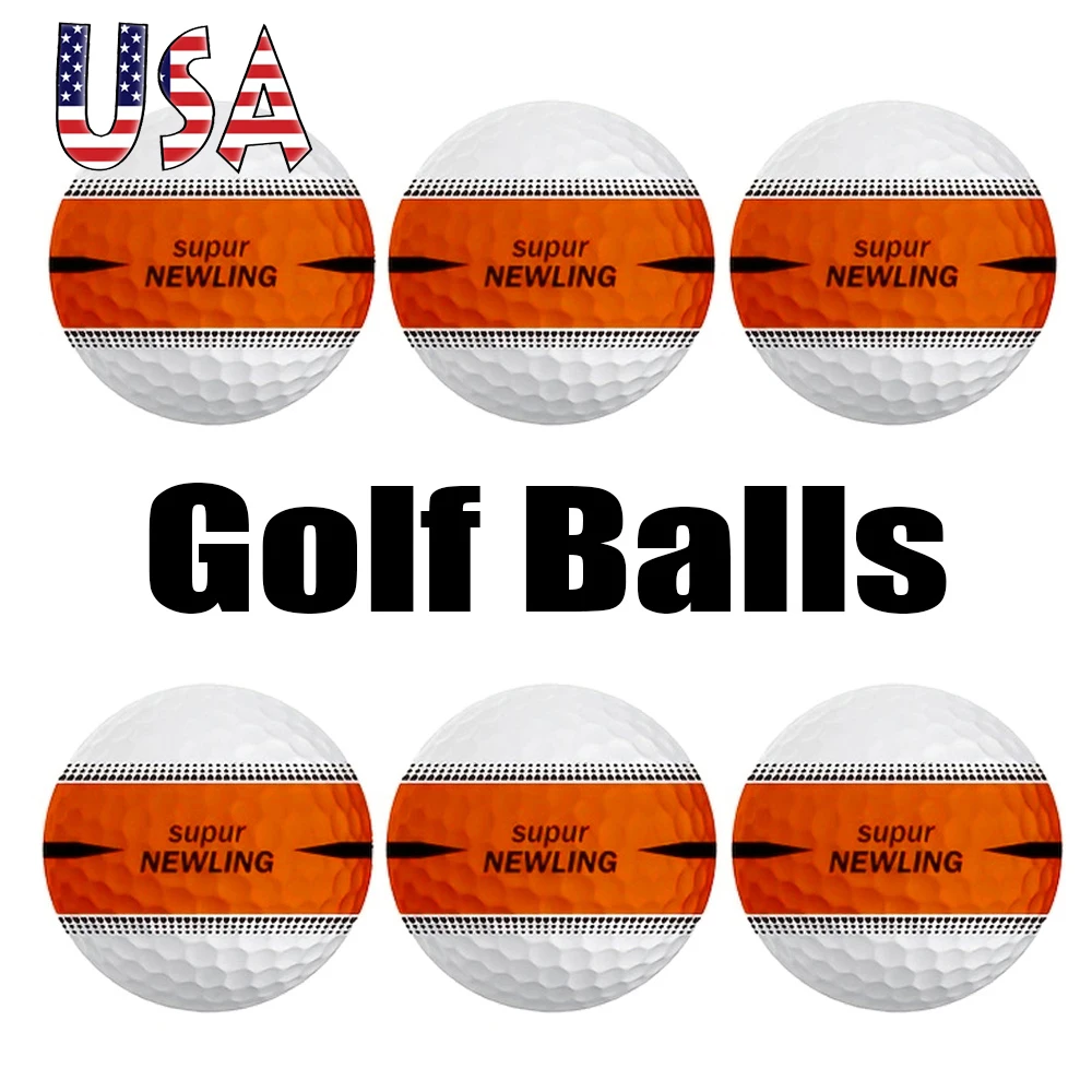 Rubber Ball Golf Balls High Stability 3 Layer 6 Colors Golfer Kids Boys Girls Indoor Practice Game Sports Golf Accessories 6pcs