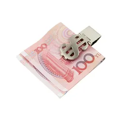 1PC Slim Money Clip Stainless Steel Cash Bills Credit New Dollar Design Money Holder Clip Metal