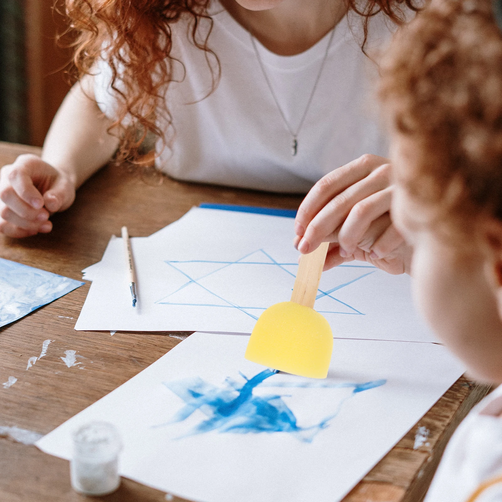 

25pcs Painting Sponge Brush Kids Sponge Stampers For Diy Craft Watercolor Oil Acrylic Painting Tools