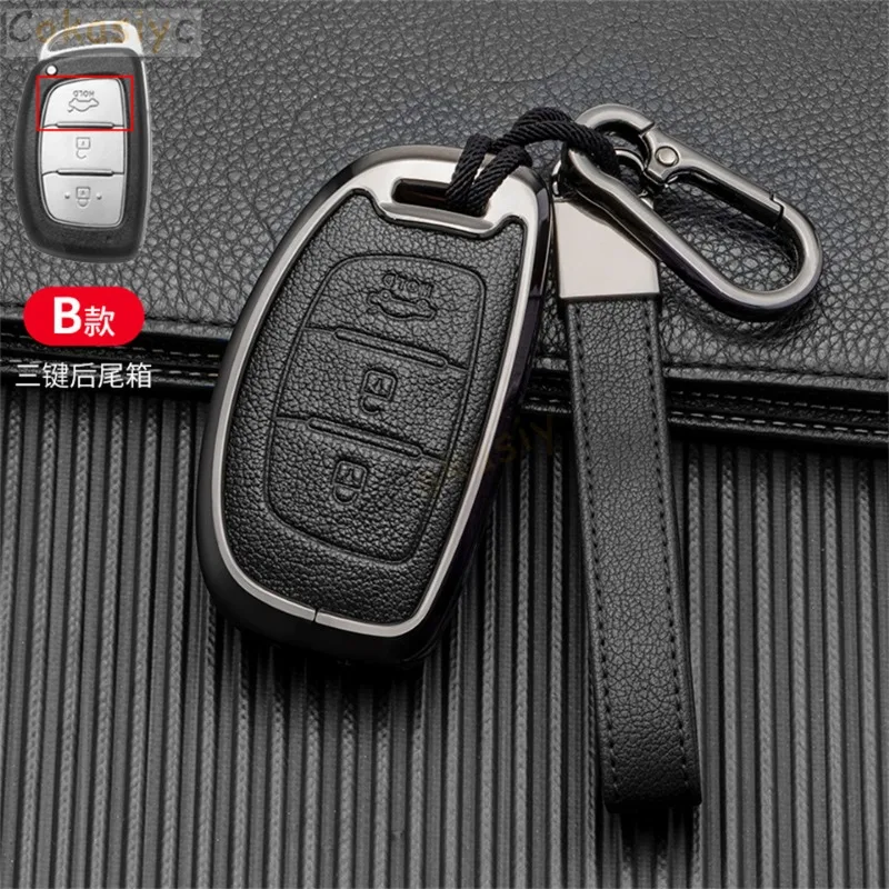 Car Key Case Cover For Hyundai IX25 IX35 I20 I30 I40 hb20 Santa Fe Creta Solaris 2017 3 Buttons Shell Accessories Car-Styling