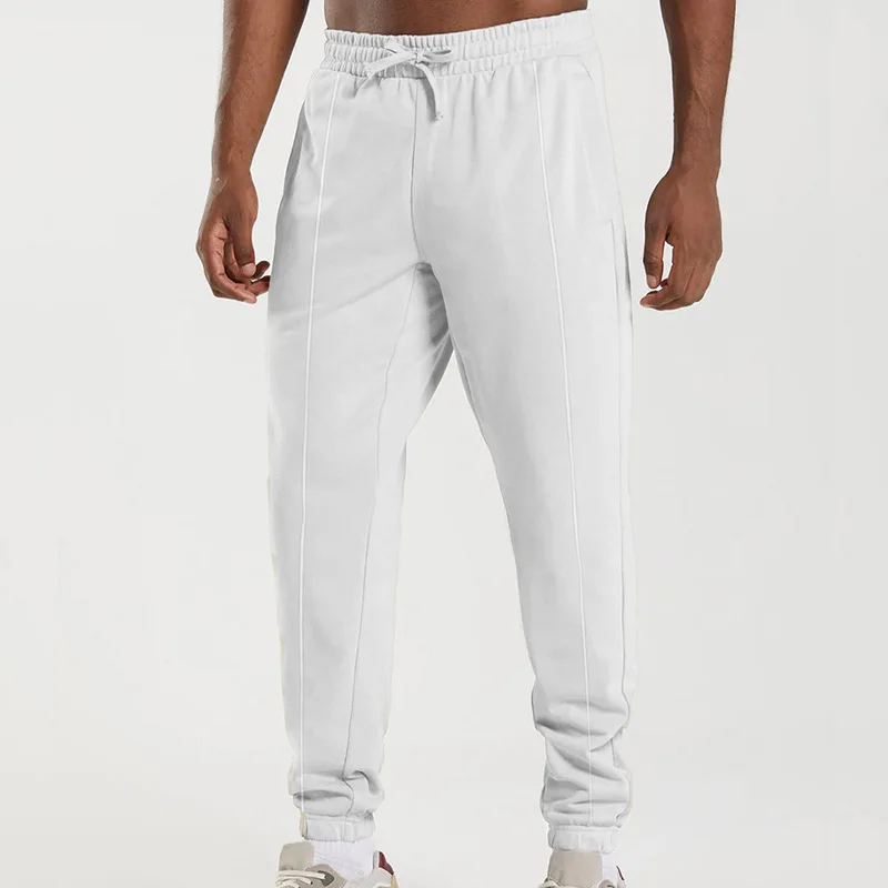 2024 Cross border European and American Spring/Summer Leisure Sports Guard Pants for Men's Loose Tie Feet Knitted Men's Pants