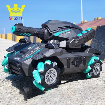 Sideways drift stunt armored Tank toys remote gesture dual control RC watch induction shooting battle car water bomb soft bullet