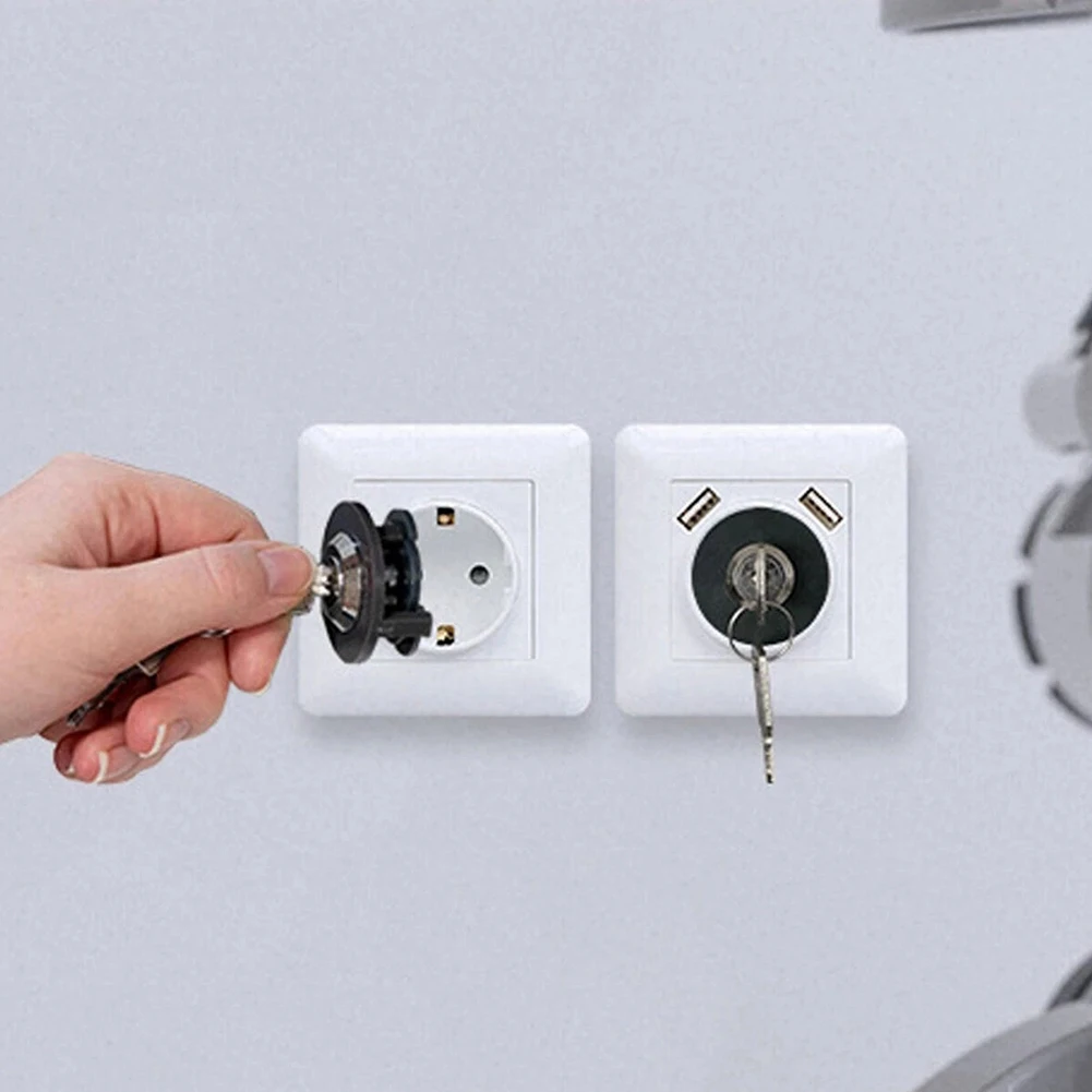 1/4-Piece Set Of Keyed Socket Locks, Lockable Power Supply Anti-Theft Lock, Power Supply Anti-Theft Lock Fire-Resistant Lock