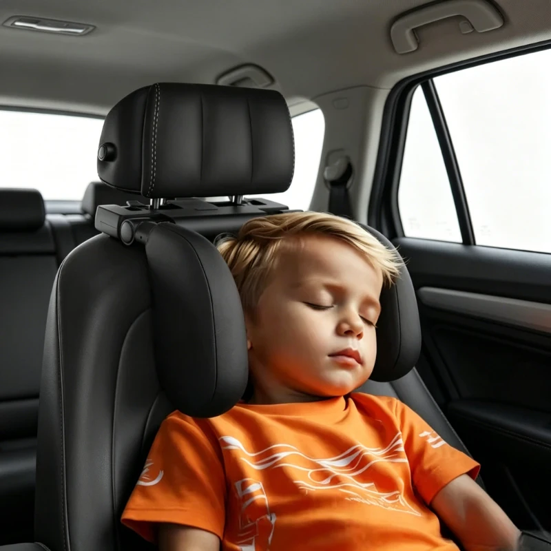

2026 New Adjustable Car Headrest Pillow, Multi-Angle Neck Support Cushion for Adults & Kids, Universal Fit for All Vehicles,