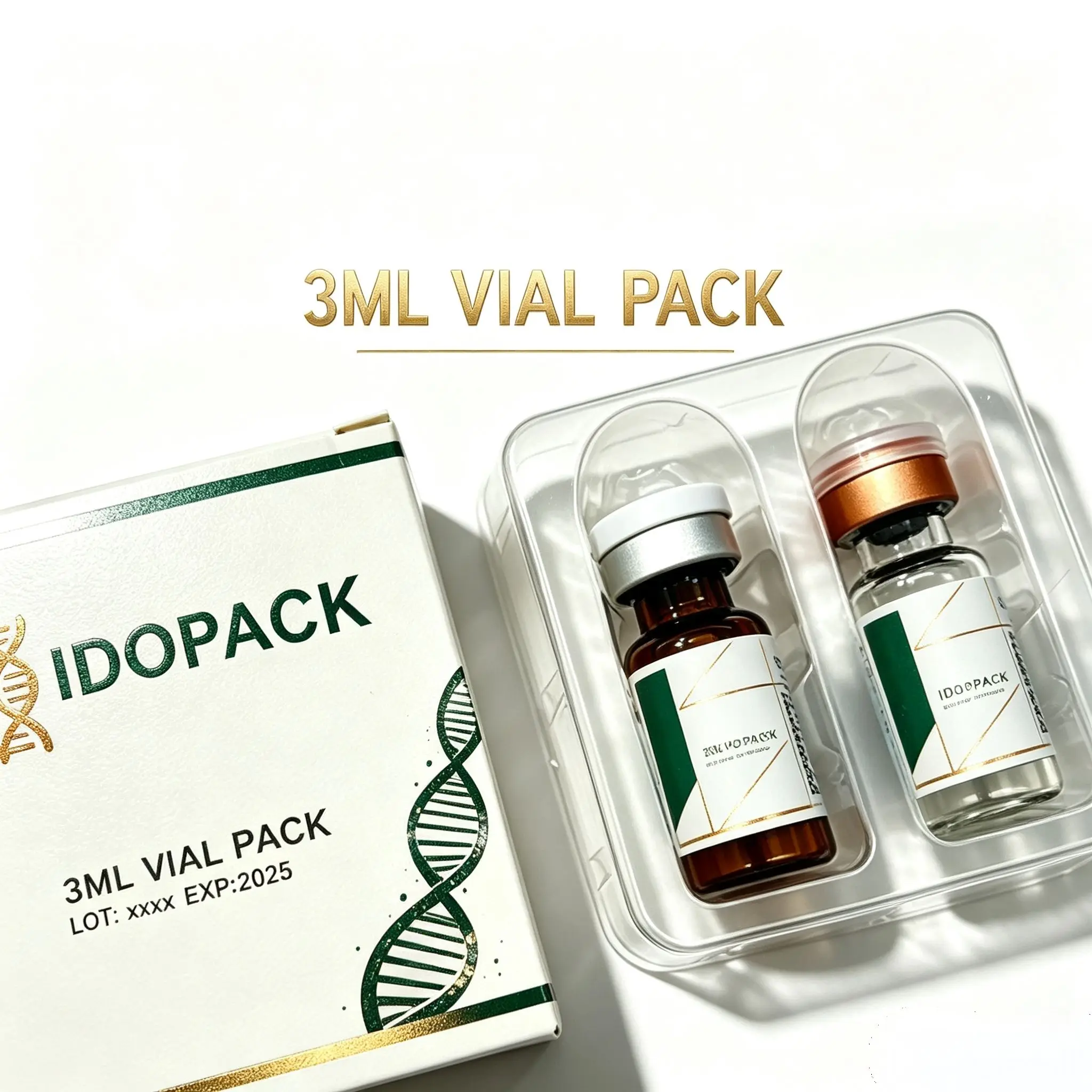 Premium Custom Full Set Peptide Vial Packaging Color Boxes Waterproof Self Adhesive Stickers For Skin Care Supplement