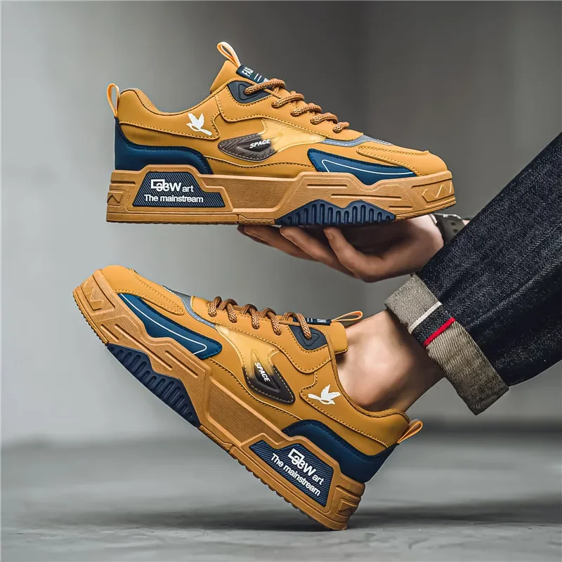 أحذية الصيف الرجالية أحذية جلدية جديدة غير رسمية للربيع والصيف مدرب صغار أنيق مستدير تو المدربين zapatillas hombre