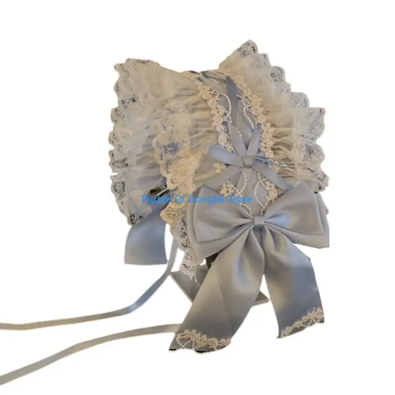 L21E 弓レースヘッドドレスロリータフリルレースヘッドバンドヘッドドレスフレンチメイドヘッドドレス