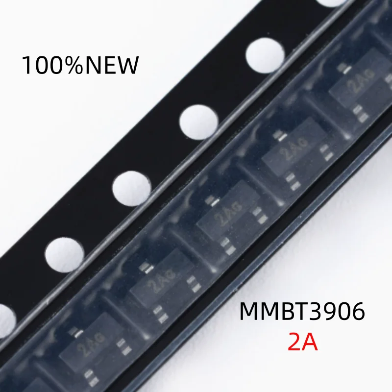(100 Pieces) 100% New Mmbt3906 Silk Screen 2A Package Sot-23 Pnp Transistor -40V0.2A Surface Mount Transistor