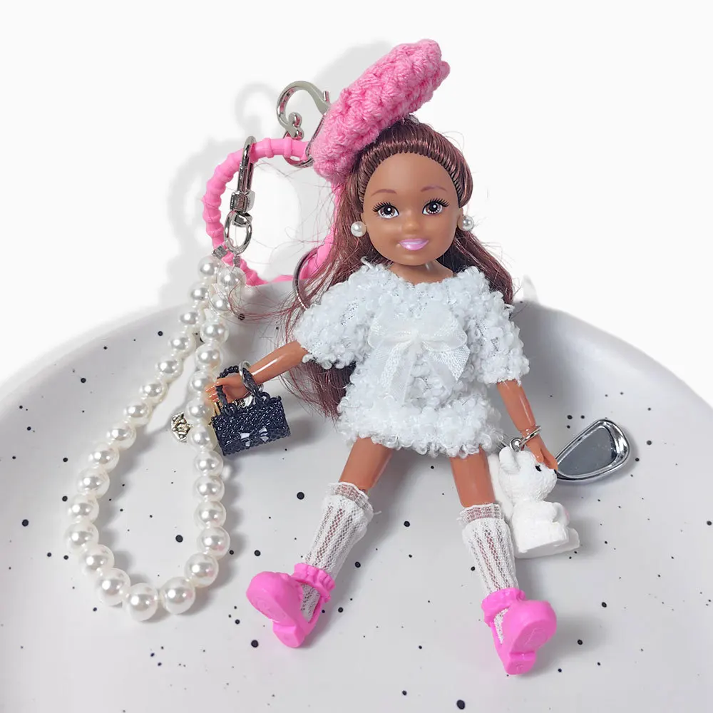 Sports Style Golf Black Mini Doll Keychain, Golf Club Ball Teddy Bear Pendant, High-value Niche Bag Pendant, Girls' Gifts.