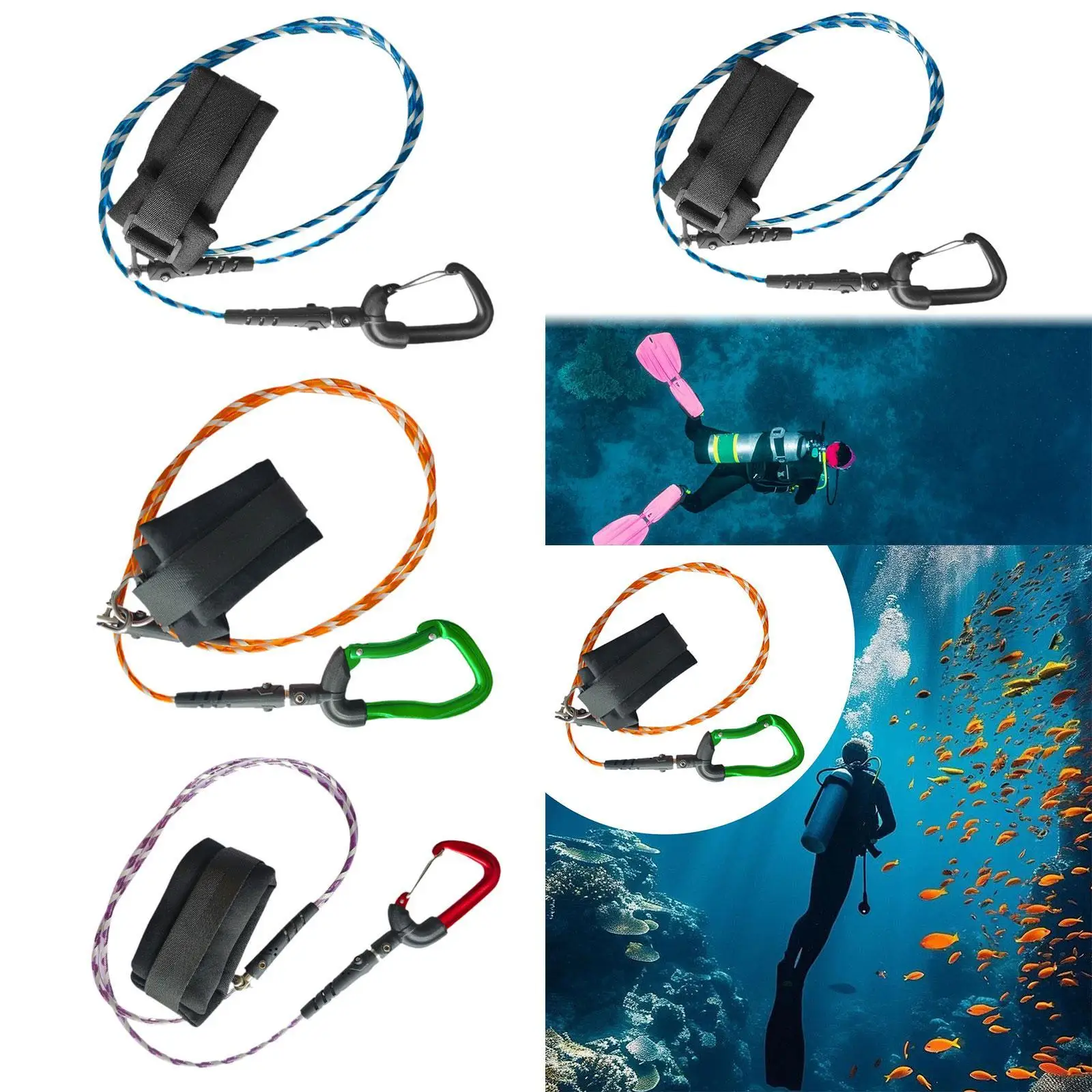 

Freediving Lanyard Leash Professional Anti Lost Cable for Snorkeling Scuba Diving Freediving Underwater Sports Drifting Diving