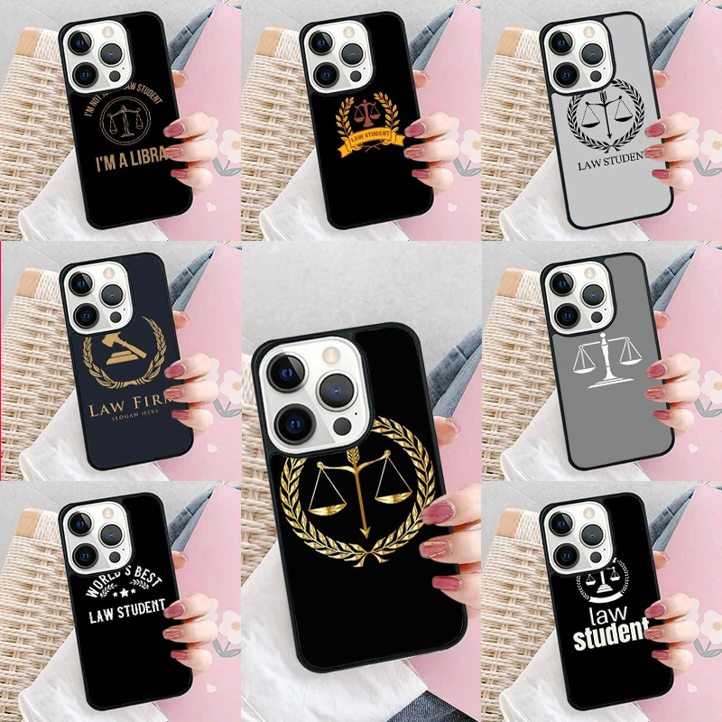 Law Student Lawyer Judge Phone Case Cover for iPhone 16 Promax 15 Pro 13 14 Plus 11 12 Mini XR XS MAX Coque