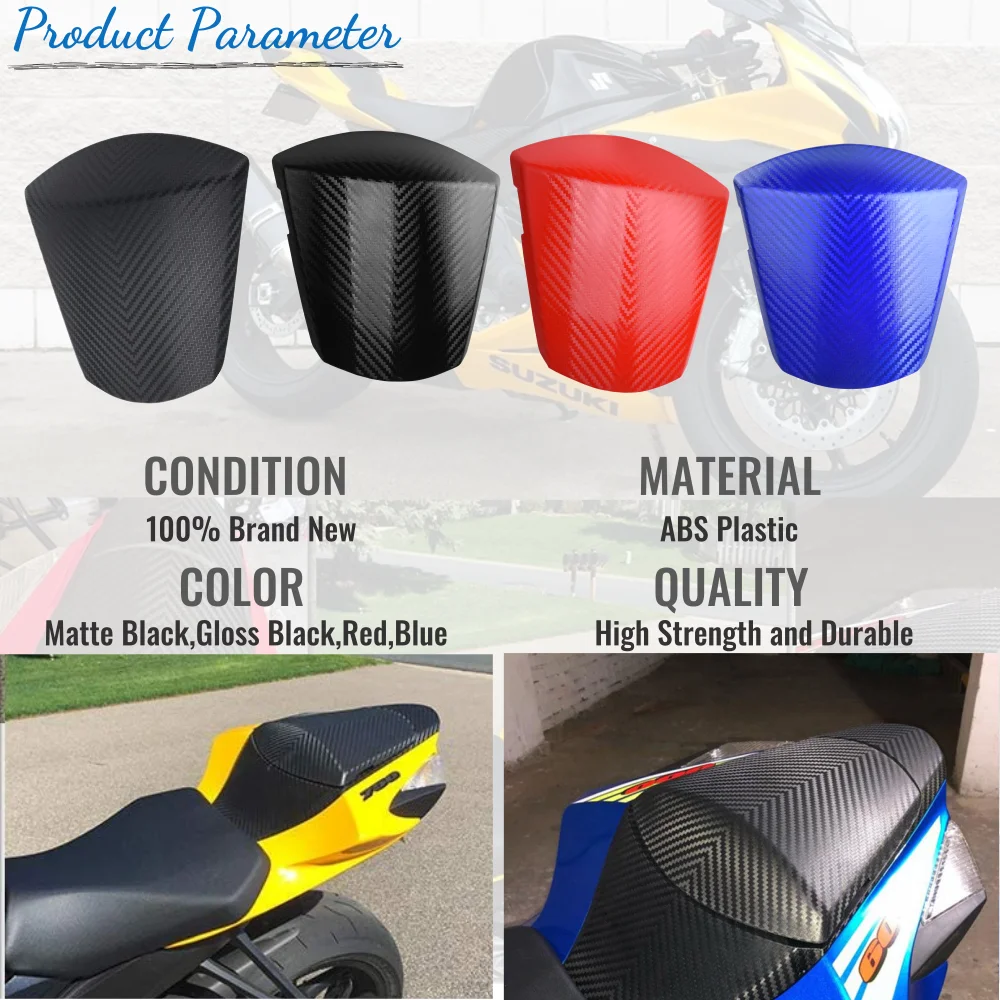 GSX-R 750 600 Motorcycle Rear Seat Cover Cowl Solo Hump For Suzuki GSXR600 GSXR750 2011 2022 2021 2019 2018 2017 2016 2012 2013