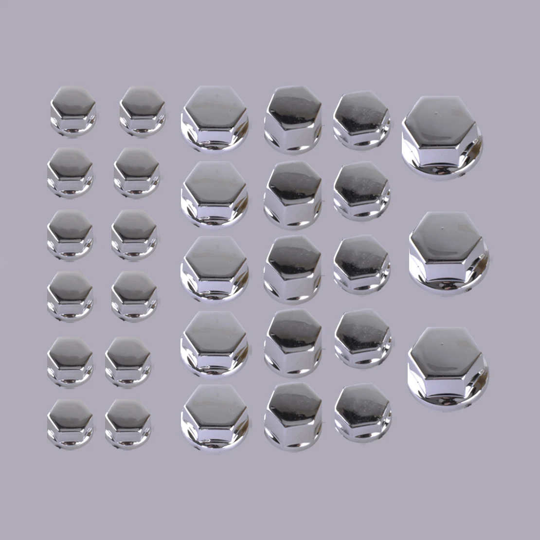 

8-20mm screws 30pcs/set Motorcycle Screw Nut Caps Motorbike Bolt Cover Decoration fit for Yamaha Kawasaki Honda Silver