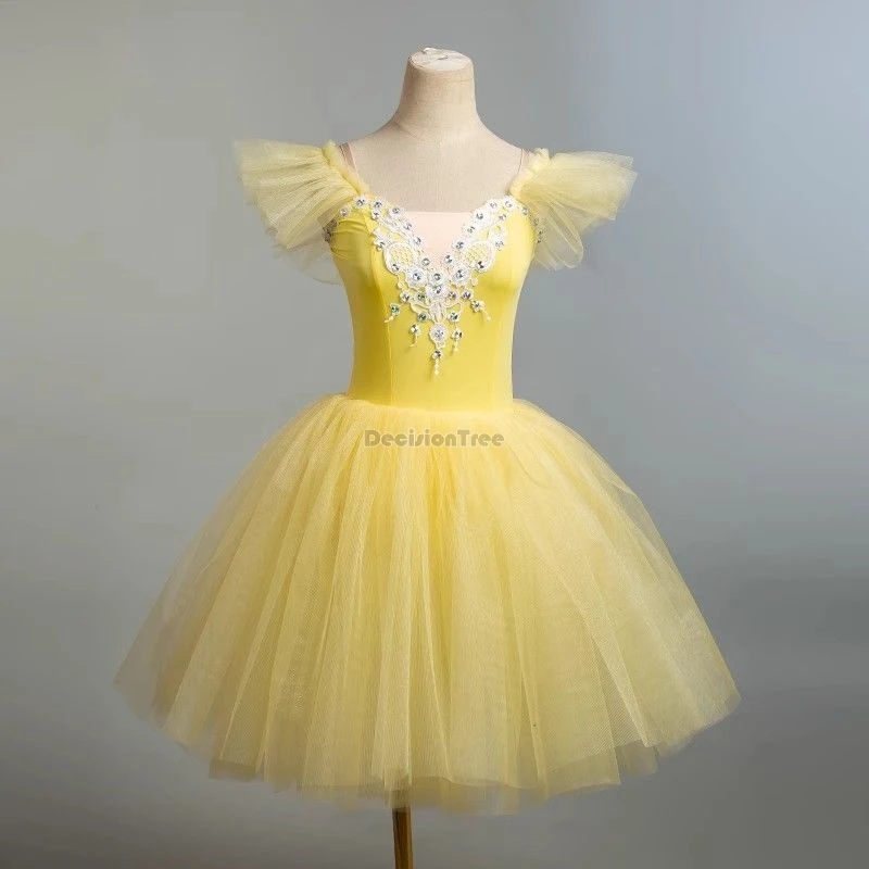 

Новинка 2023 года, улучшенные детские балетные юбки, пышная юбка для девочек, газовое короткое платье с лямкой на шее, костюмы для балета и танцев с лебедем