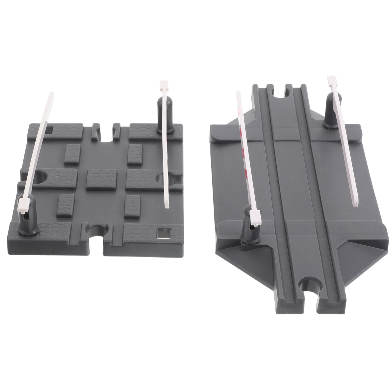 2pcs Train Track Barrier Plastic Railway Road Signs Compatible Toy Train Accessory Track Expansion Creative Play