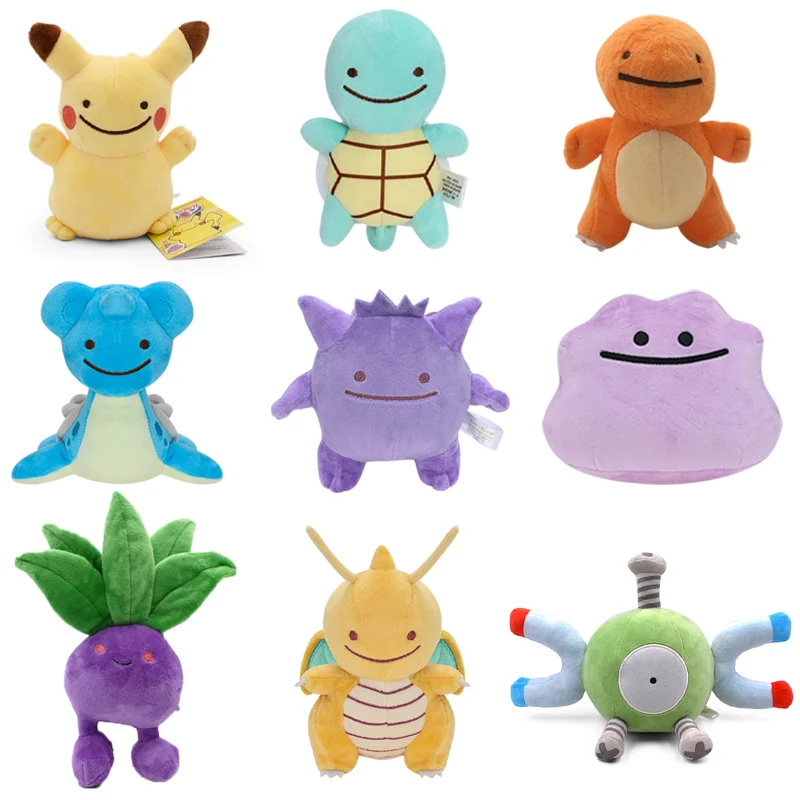 Boneka Oddish Charmander Ditto Lapras Dragonite Magnemite tangmo-o lucu dekorasi boneka hadiah ulang tahun Natal