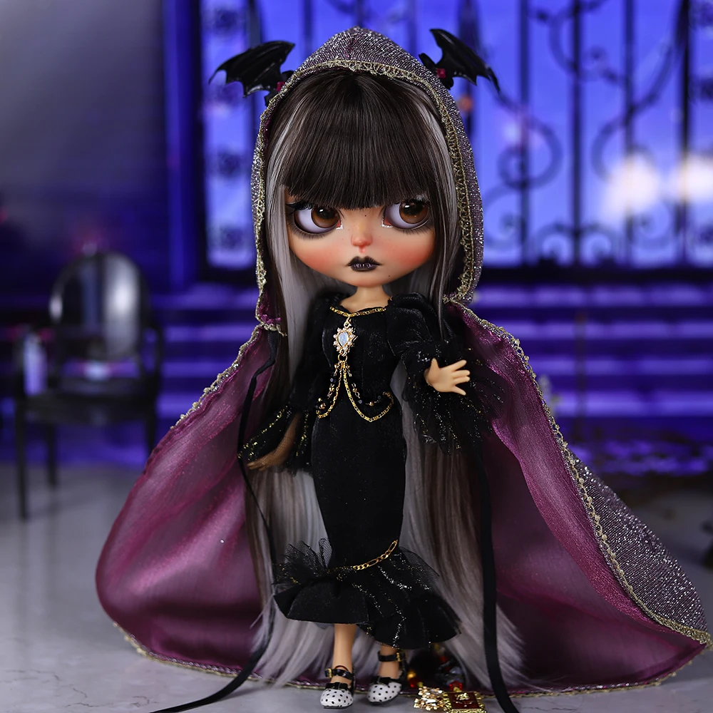 ICY DBS Blyth Doll 1/6 30cm Black Lips Matte Carbon Skin Face Various Styles Nude Dolls or Full Set Dolls Suitable for Gift Give