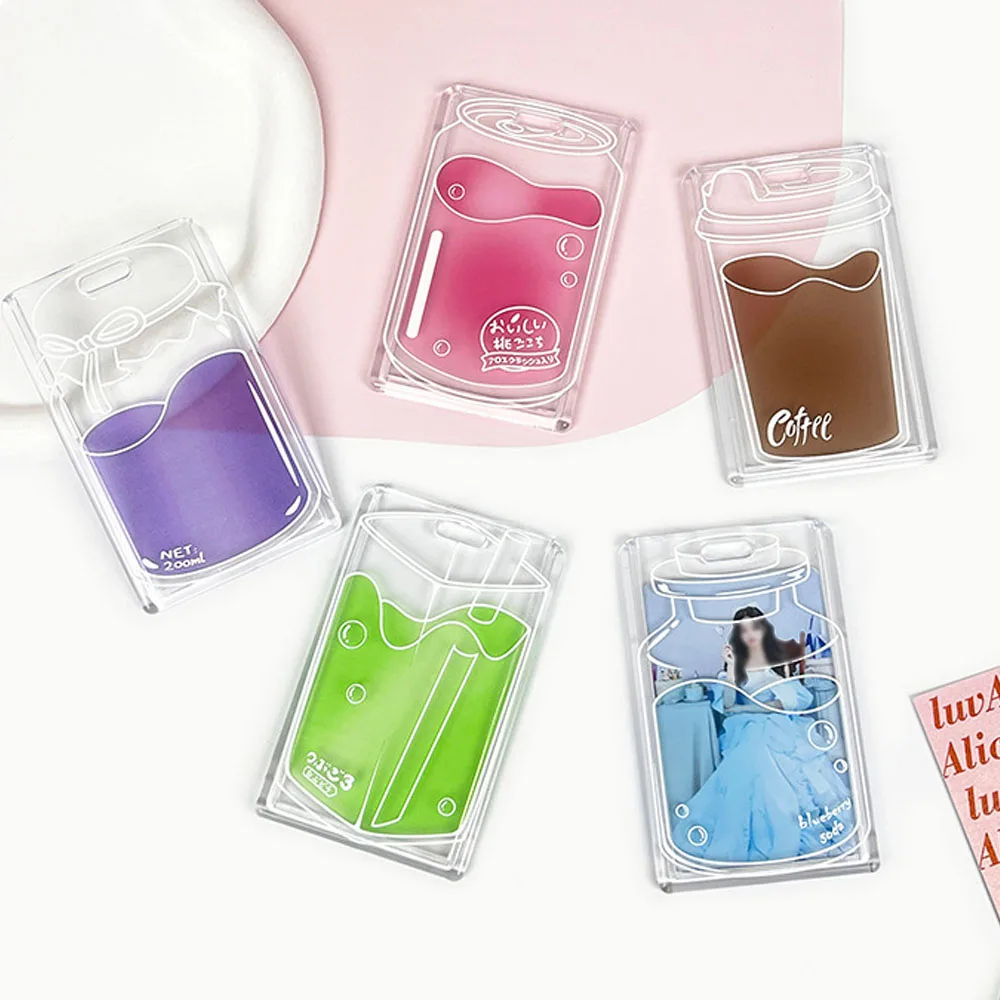 INS Acrylic Transparent Photocard Holder Idol Photo Card Sleeve Access Control Small Card Hard Shell Double Card Protective Case
