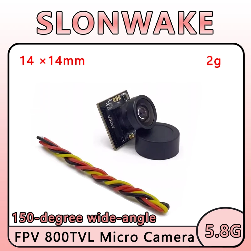 SLONWAKE 5.8g FPV Camera CMOS 800TVL Mini FPV Camera Power 5V PAL 150 degre viedo camera adjustable For RC FPV Racing Drone