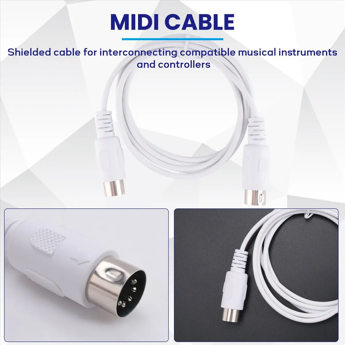 * Cable de extensión MIDI DIN PLUG N11R de 5 pines macho a macho 3M/9,8 pies blanco