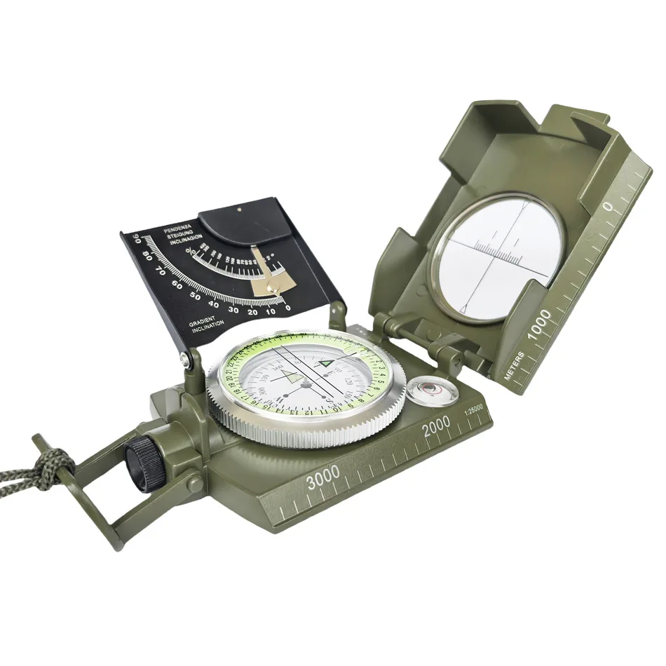 

High Precision Outdoor Multifunctional Compass with Metal Strip Slope Meter and Fluorescent Waterproof Compass
