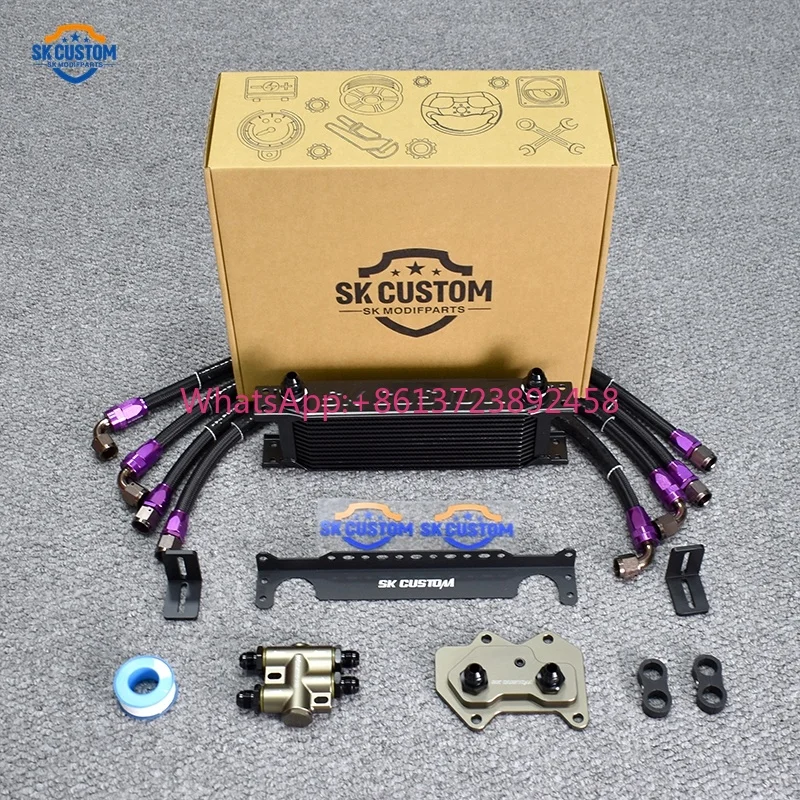 Oil Cooler Radiator Kit for A3 A4 B7 TTS 1.8T 2.0T EA113 Thermostat Engine Oil Cooler Kit