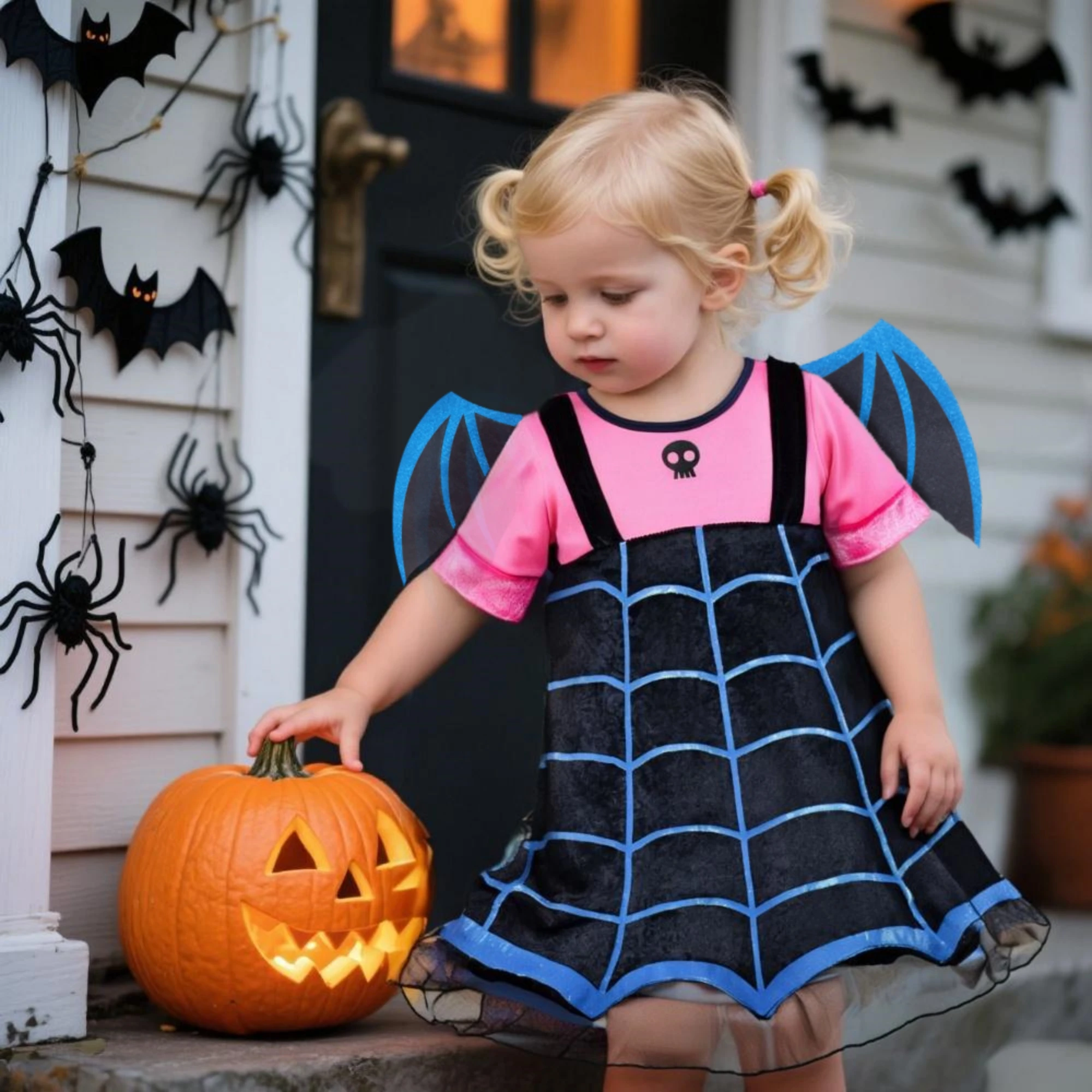 فستان Vampirina التأثيري للفتيات والأطفال ملابس الأميرة الساحرة فستان عيد الميلاد والهالوين زي حفلة كرنفال للأطفال