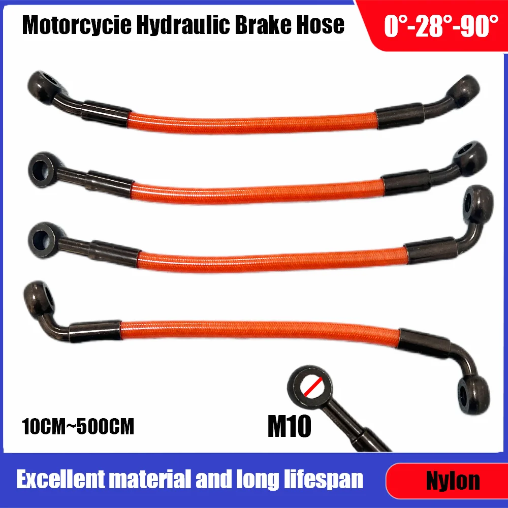 

10cm -500cm orange brake pipe M10 nylon motorcycle bicycle specific multi angle high-temperature resistant brake pipe fuel pipe