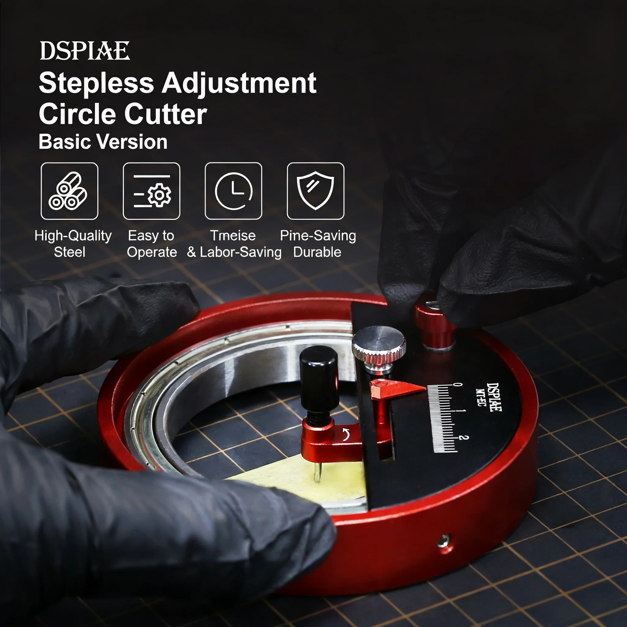 DSPIAE Stepless Round Cutter MT-EC Entry Version Model Tool Rubber sheet cover tape/paper Round Cutter
