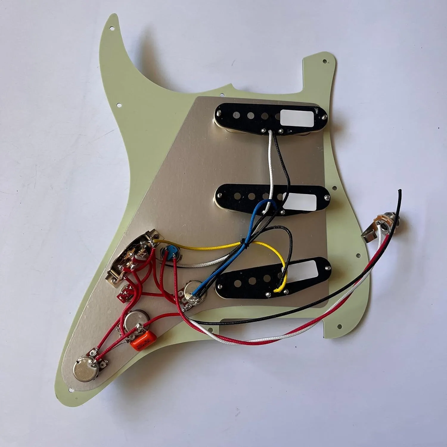 Prewired Loaded ST Pickguard with SSS Single-coil Pickups Set Coil Splitting Switch for ST Electric Guitar