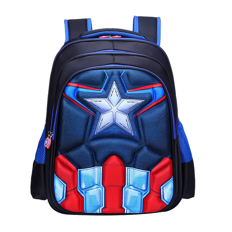 Disney Captain America Kids 3d Cute Spiderman Design Print Backpack Children Bag Boys Primary School Bag Kindergarten Backpack