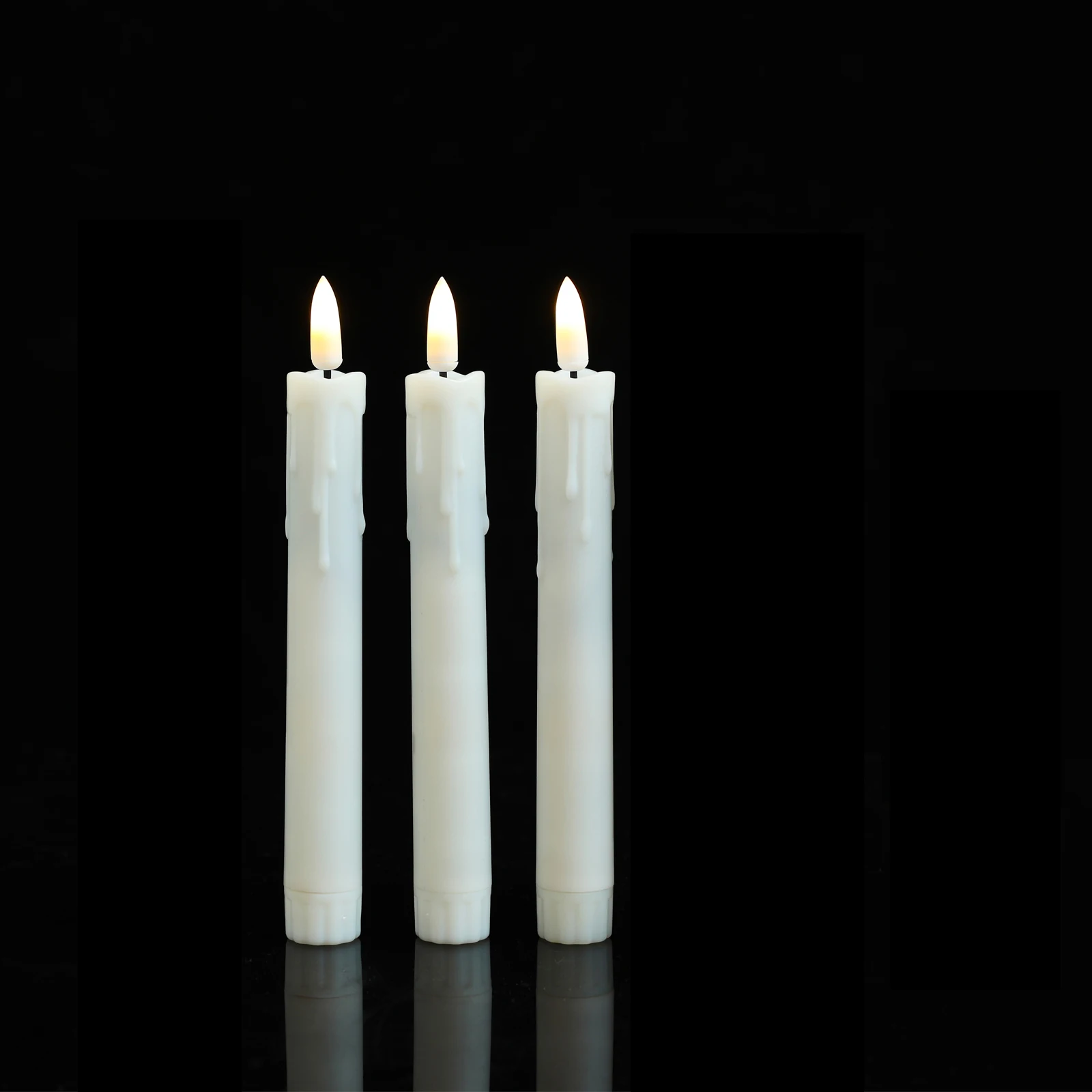 3/4/5 Pieces 7 inch Warm White Short Smokeless Decorative LED Taper Candles,Realistic Battery Powered Christmas Candlesticks
