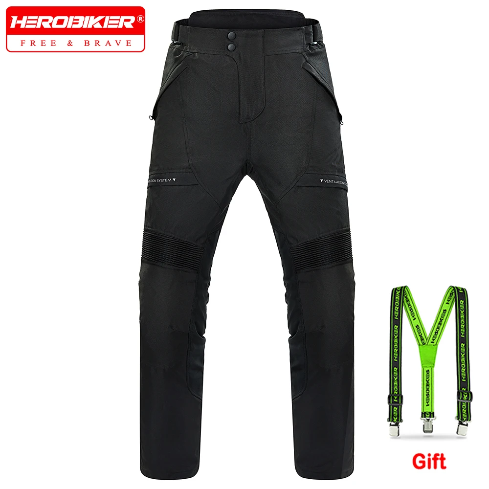 

Мужская одежда для мотокросса, термоподкладка, защита от падения, уличные мотоциклетные брюки, устойчивые зимние холодные дорожные брюки, съемные колено