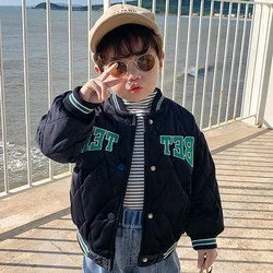 2 3 4 5 6 7 Years Autumn Boys Baseball Jacket Long Sleeve Letter Fashion Little Princess Girls Coat Birthday Gifts Kids Clothes