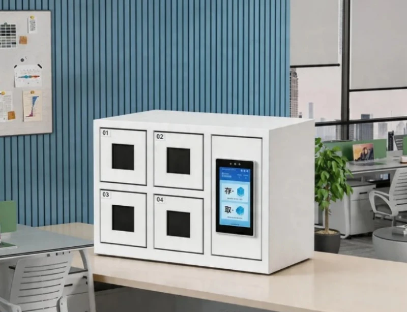 Smartphone storage cabinet, face fingerprint authentication storage two-factor authentication