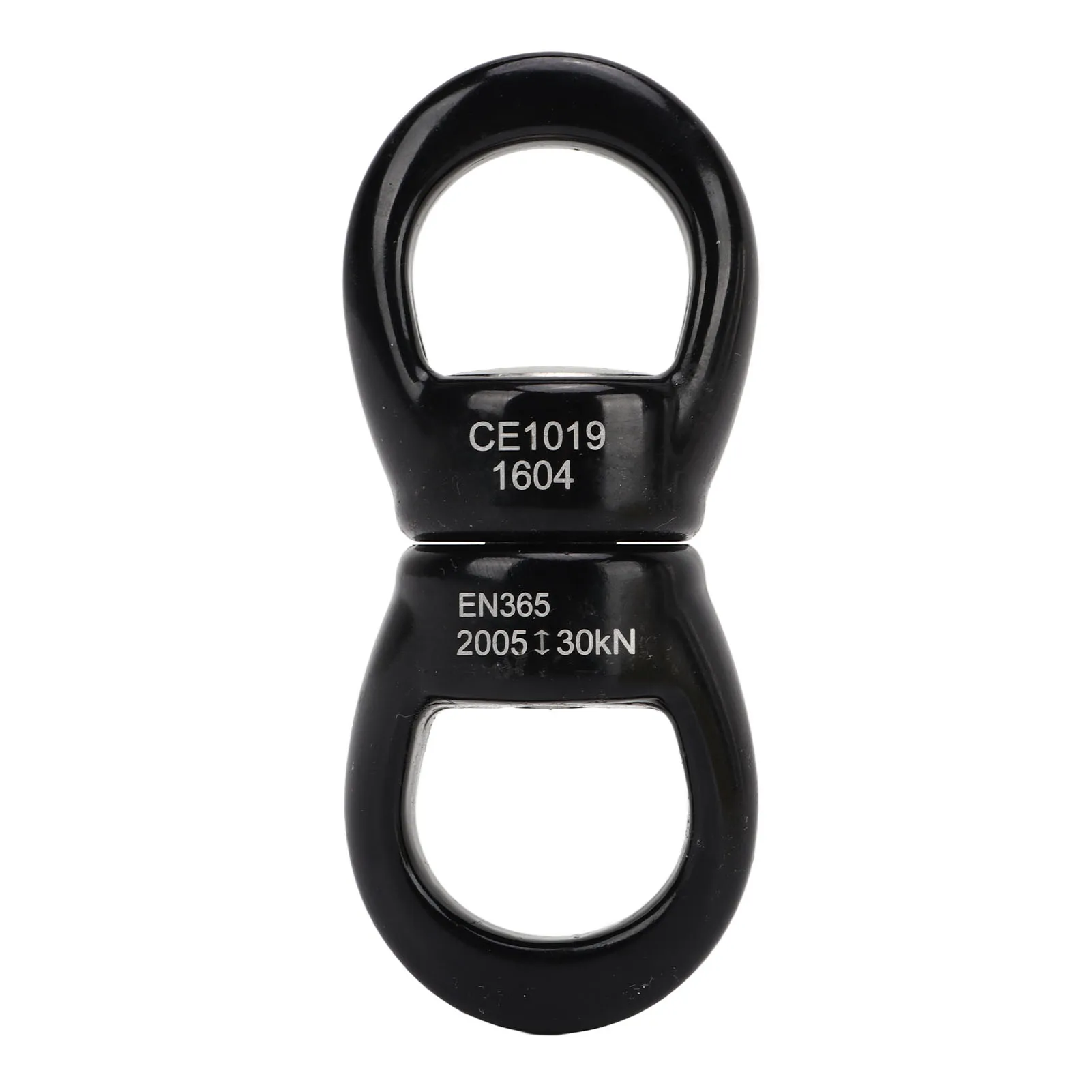 Aluminum Alloy Climbing Swivel Connector 360 Degree Rotation High Load Bearing Rotating Link Connector Smooth Surface Black