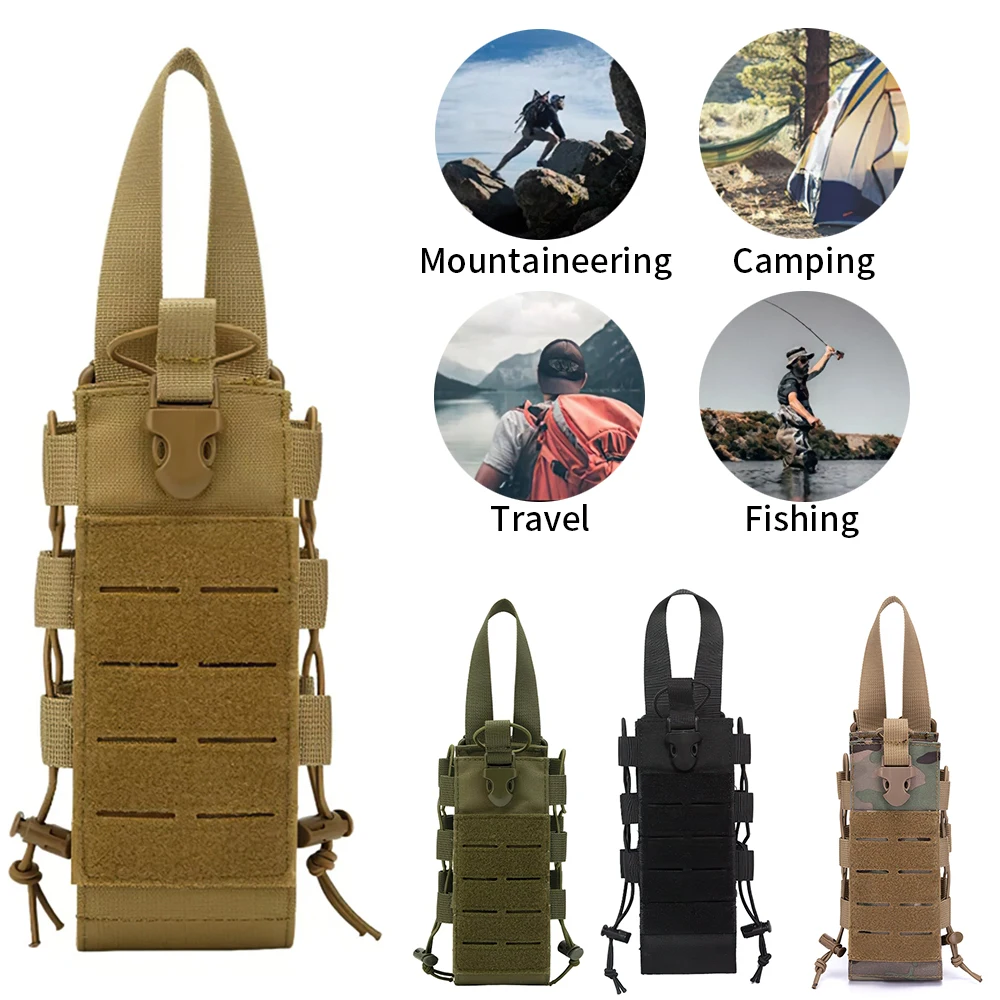 500-1500ML Multi Functional Molle Kettle Bag with Shoulder strap Outdoor Hiking Kettle Kit Attachment Storage Bags