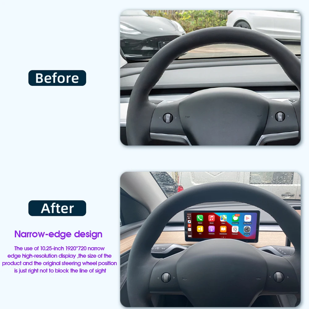 Navar Console centrale da 10.25 pollici per Tesla Model 3 Y Andriod 12 display Wireless cruscotto Touch Screen Android Auto Carplay