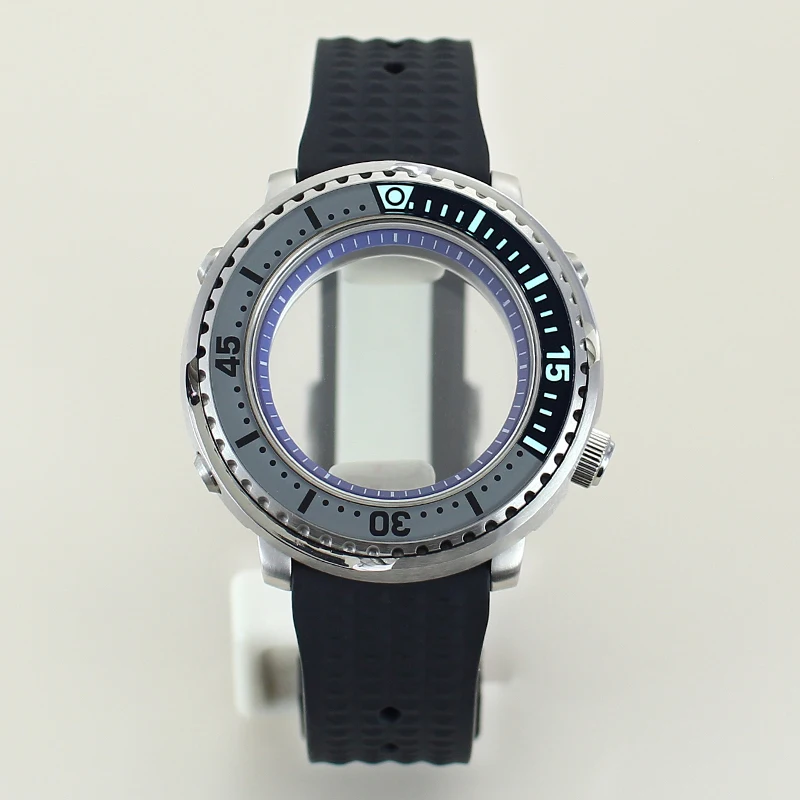 Корпус часов из нержавеющей стали 43,3 мм, резиновый ремешок с сапфиром для NH35 NH36 34, механизм 28,5 мм, модифицированный циферблат, консервированные детали с тунцом, безель C3