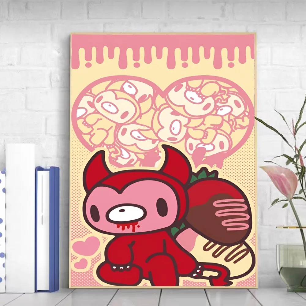 Cartoon G-Gloomy Bear Poster Self-adhesive Art Poster Retro Kraft Paper Sticker DIY Room Bar Cafe Vintage Decorative