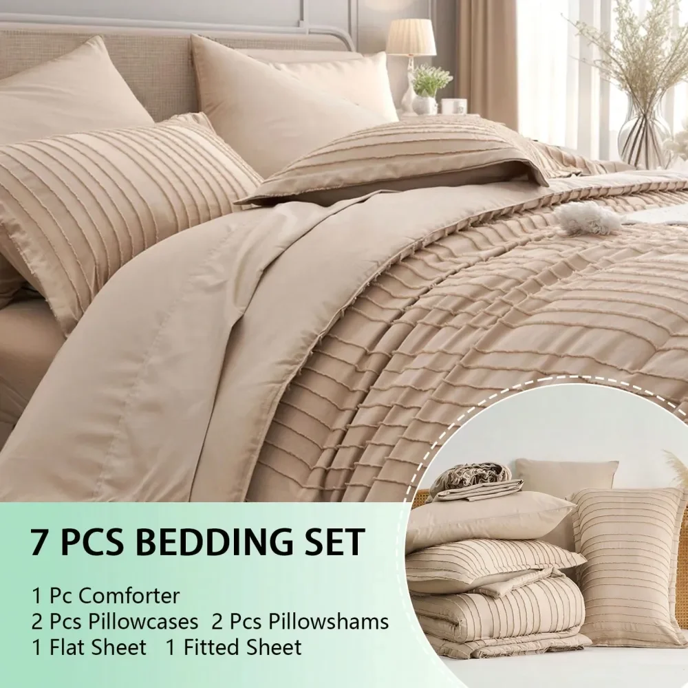 

Комплекты постельного белья с тафтингом, размер Queen, 7 предметов, светло-серый, летний, с наполнителем из пуха вместо одеяла, пушистый комплект для кровати, отличный выбор для подарка, Al