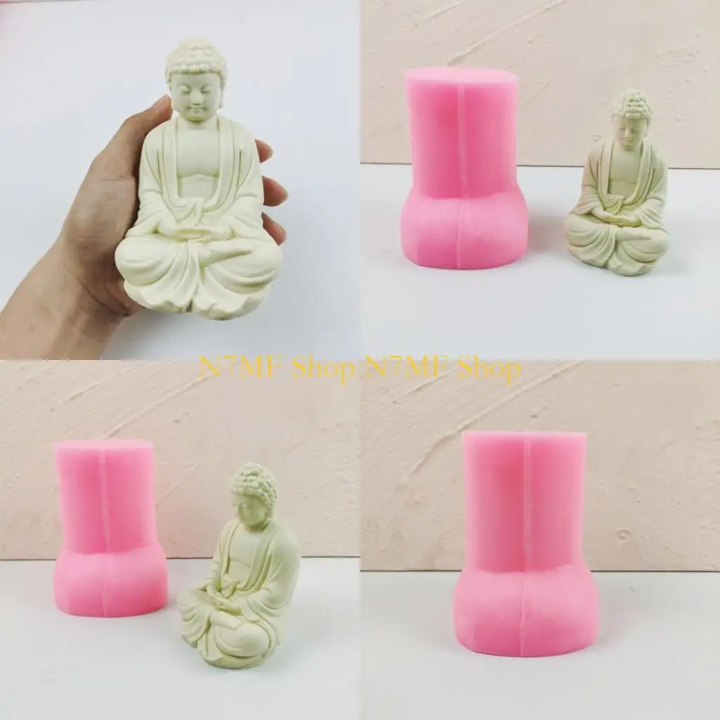 

N7MF Buddhas статуя декор свеча силиконовая плесень эпоксидная смола DIY Дефорт изготовление мыла