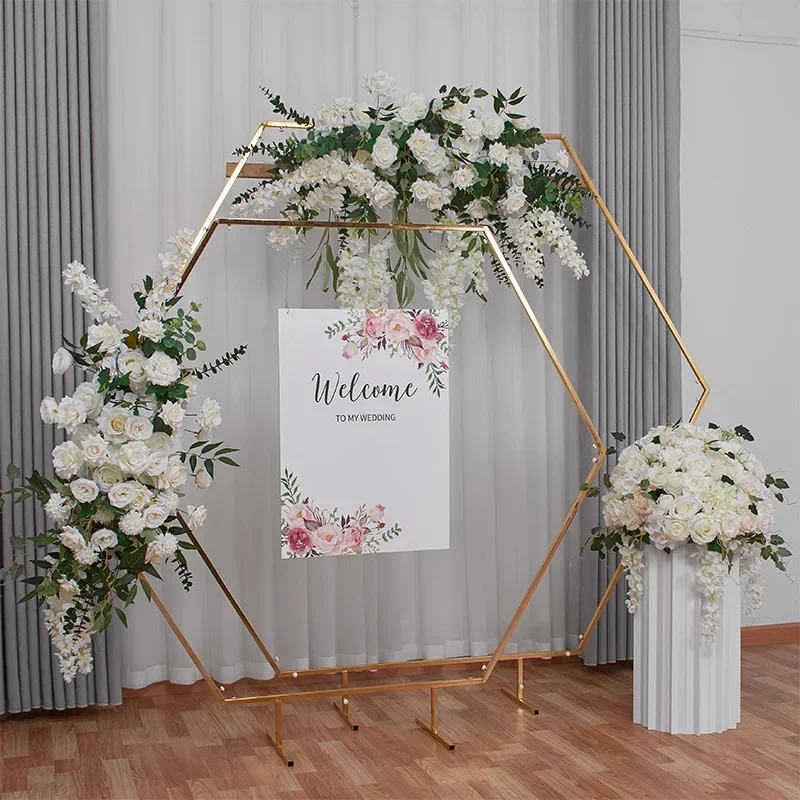 100X40CM Electroplated Arch Screen Frame Decoration Wedding Props Lawn Wedding Decoration Flower Balls Hanging Flowers