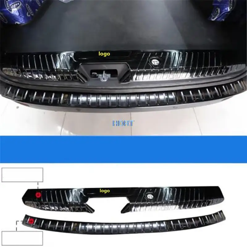 Car Style Rear Trunk Bumper Protector Boot Plate Cover Guard Protector Decoration Accessories For Ford Transit Connect 2019 +