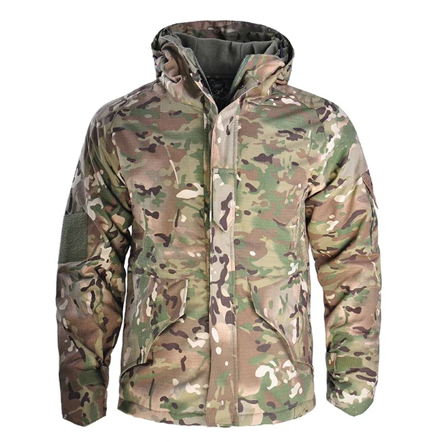 Tactical Jacket Hiking Jackets Fishing equipment G8 Men Warm Hooded Windbreaker Fleece Hunting Clothes Camouflage Army Military