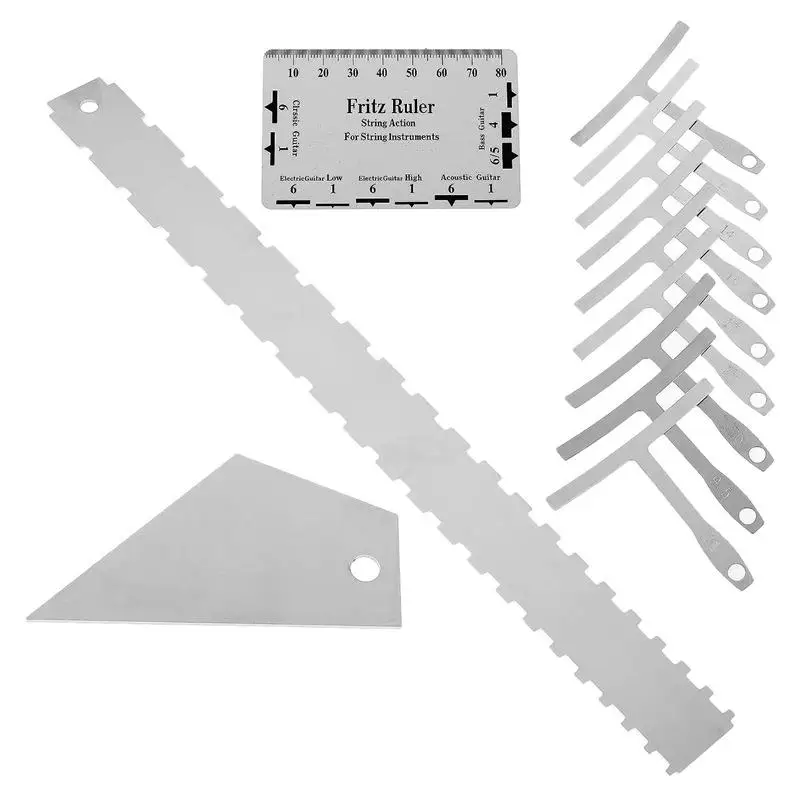 

Guitar neck notch ruler radian measuring ruler string distance ruler guitar measuring set
