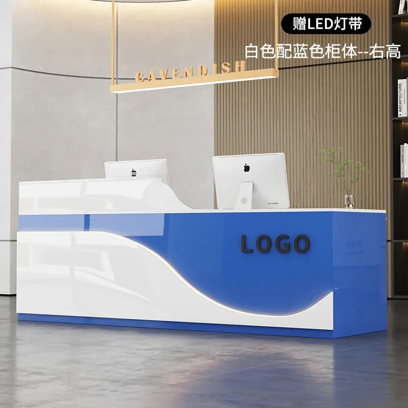 

Design Nordic Reception Desks Stylish Light Office Front Reception Desks Beauty Salon Mostrador Negocio Commercial Furniture